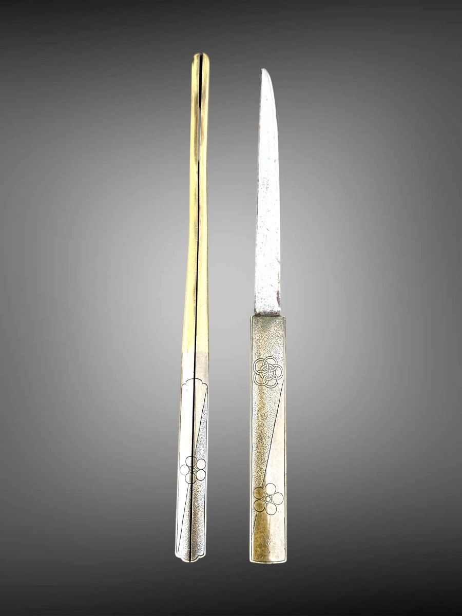 Tanto de samurai du clan Maeda , Certificats NBTHK pour la lame et le koshirae - Muromashi.-photo-1