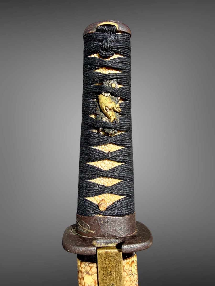 Samurai Tanto, Shagreen Saya - Edo Period (1603-1868).-photo-3