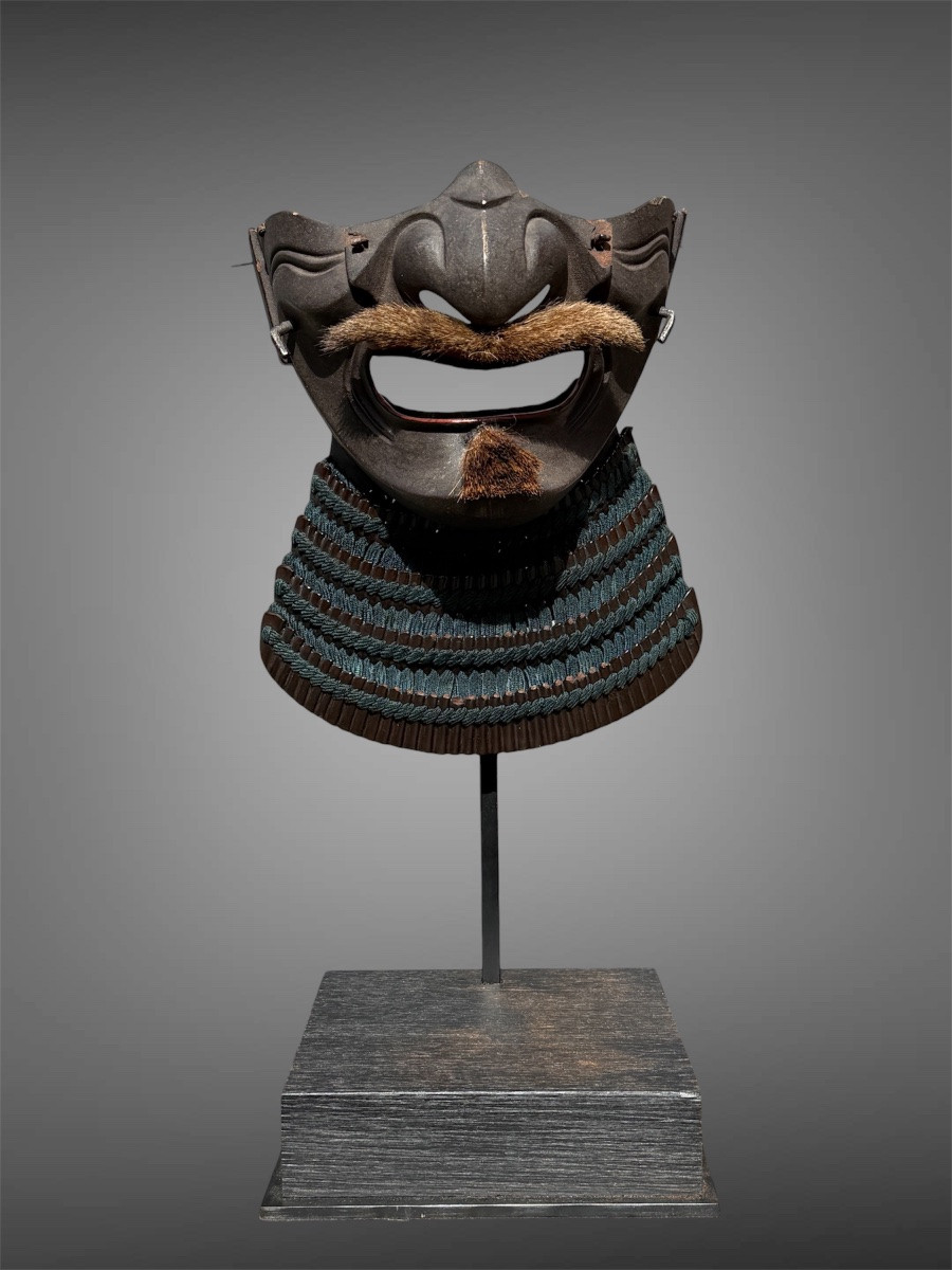 Mempo Samurai Half Mask - Edo Period (1603-1868).-photo-2