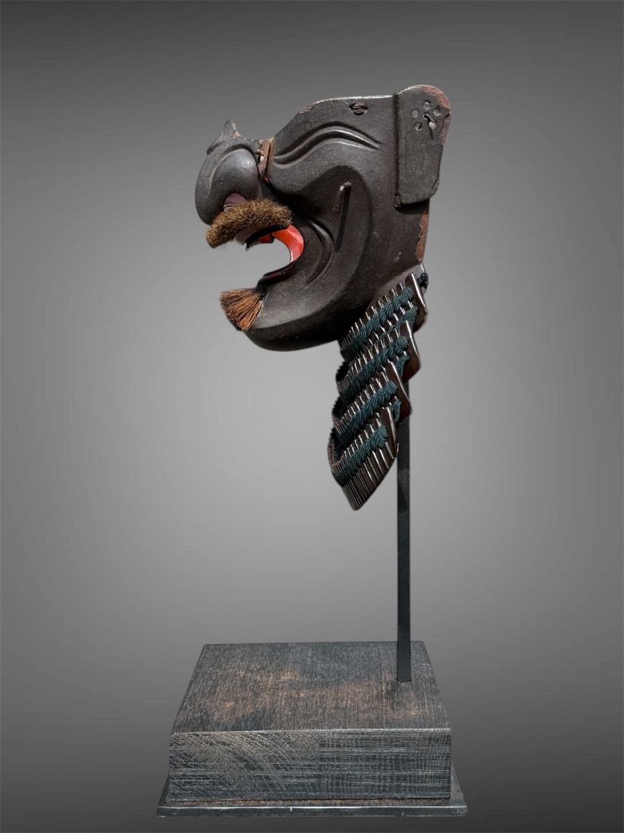 Mempo Samurai Half Mask - Edo Period (1603-1868).-photo-4