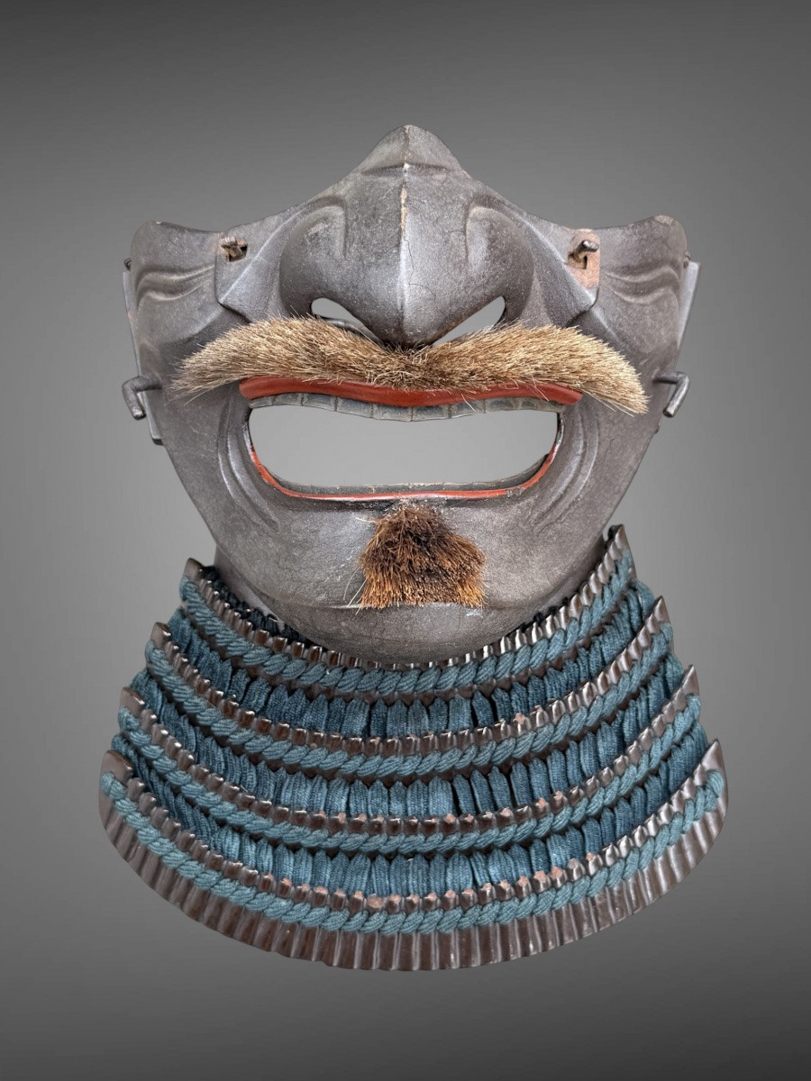 Mempo Samurai Half Mask - Edo Period (1603-1868).-photo-1
