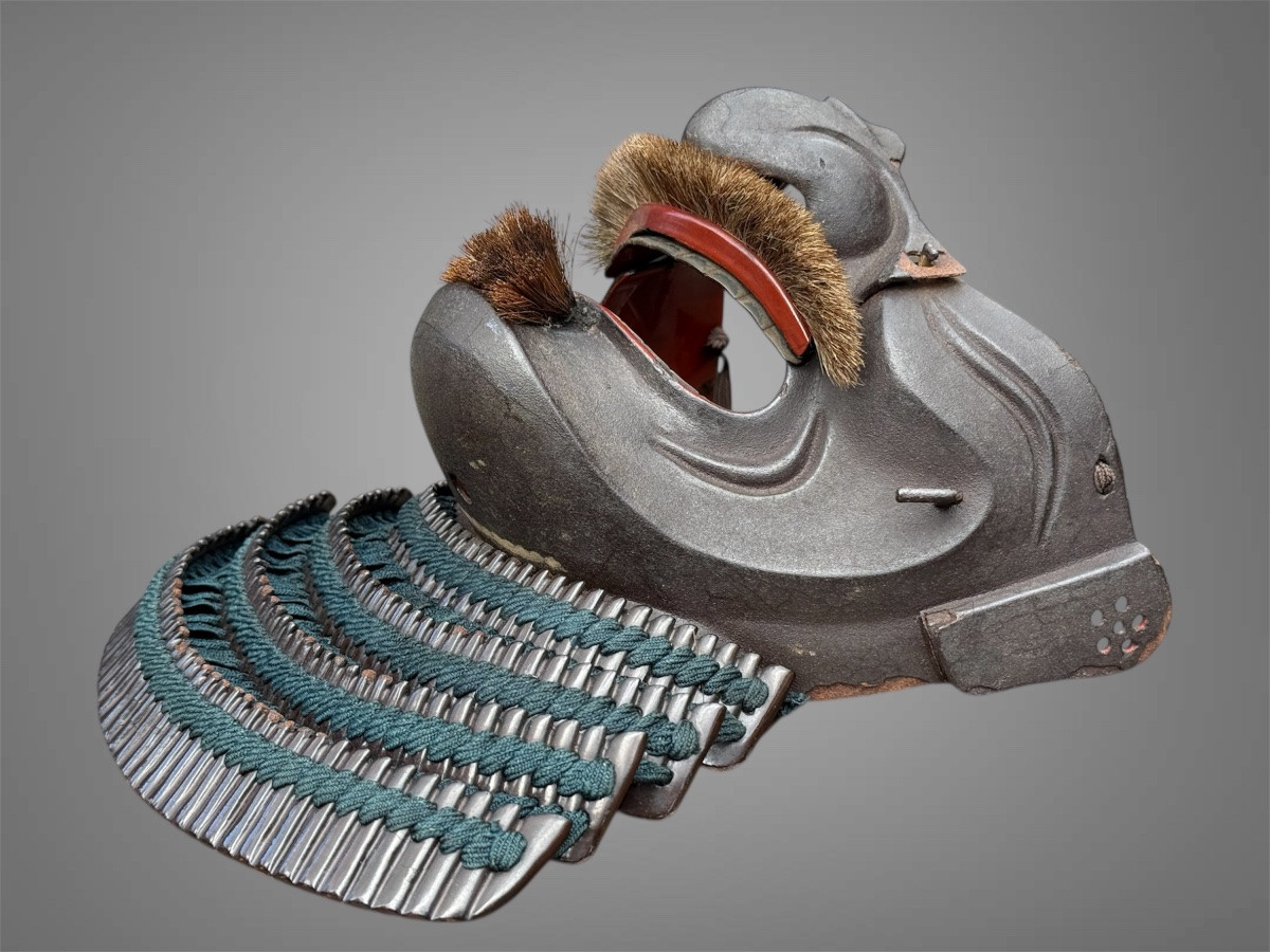 Mempo Samurai Half Mask - Edo Period (1603-1868).-photo-3