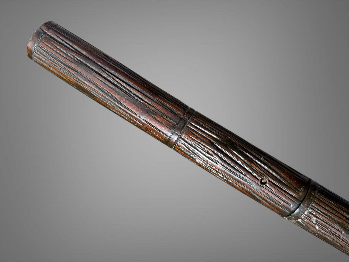 “shikomi-zue” - Wakizashi Concealed In A Cane, Mounted In Shirasaya - Kabun Era (c. 1661-1673).-photo-3