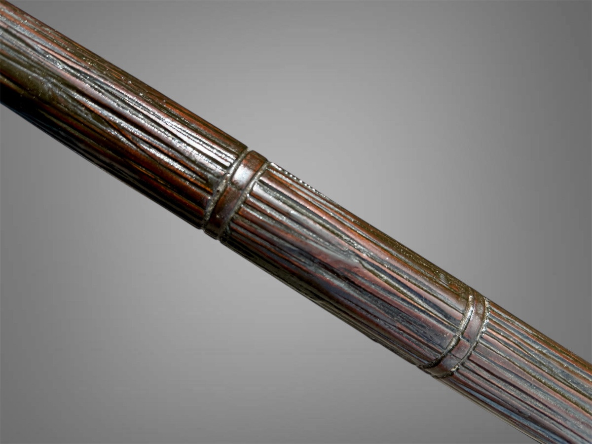 “shikomi-zue” - Wakizashi Concealed In A Cane, Mounted In Shirasaya - Kabun Era (c. 1661-1673).-photo-4