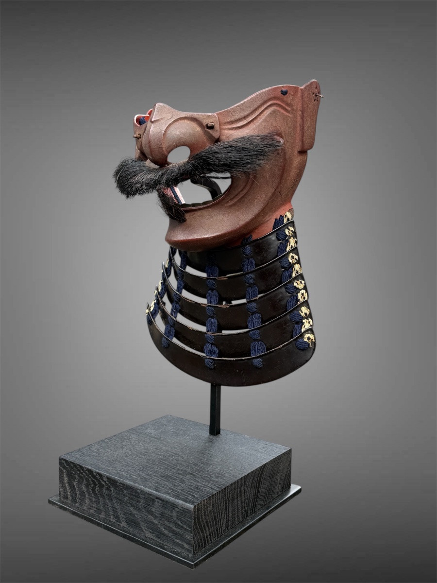 Mempo Samurai Half Mask - Edo Period (1603-1868).-photo-4