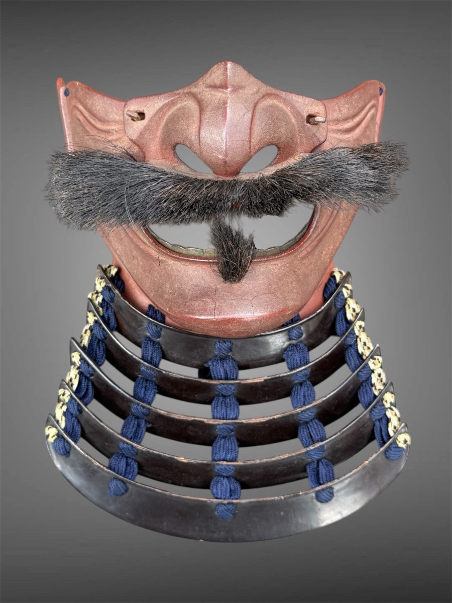 Mempo Samurai Half Mask - Edo Period (1603-1868).-photo-2