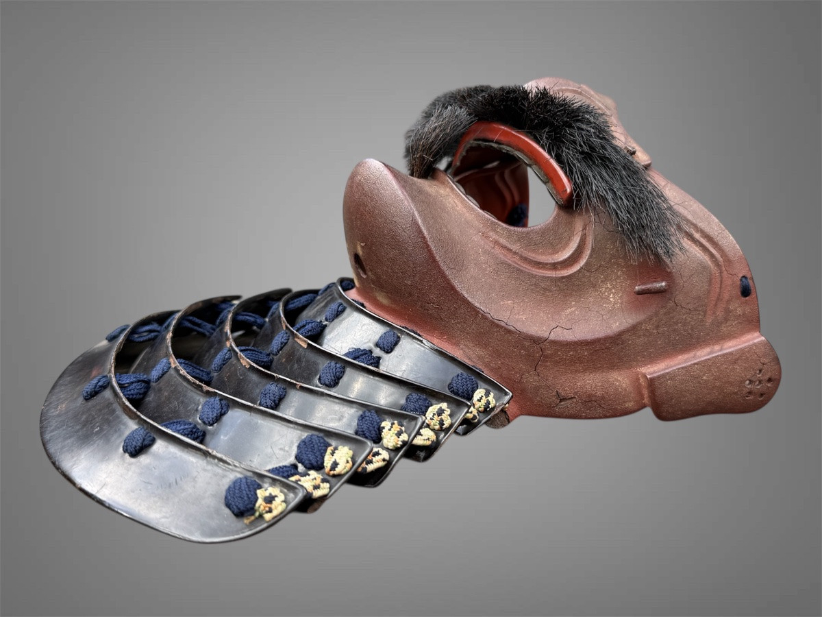 Mempo Samurai Half Mask - Edo Period (1603-1868).-photo-6