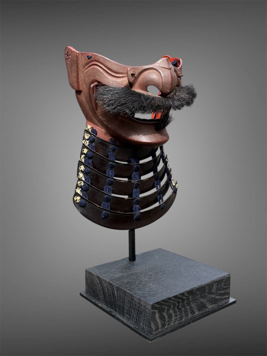 Mempo Samurai Half Mask - Edo Period (1603-1868).