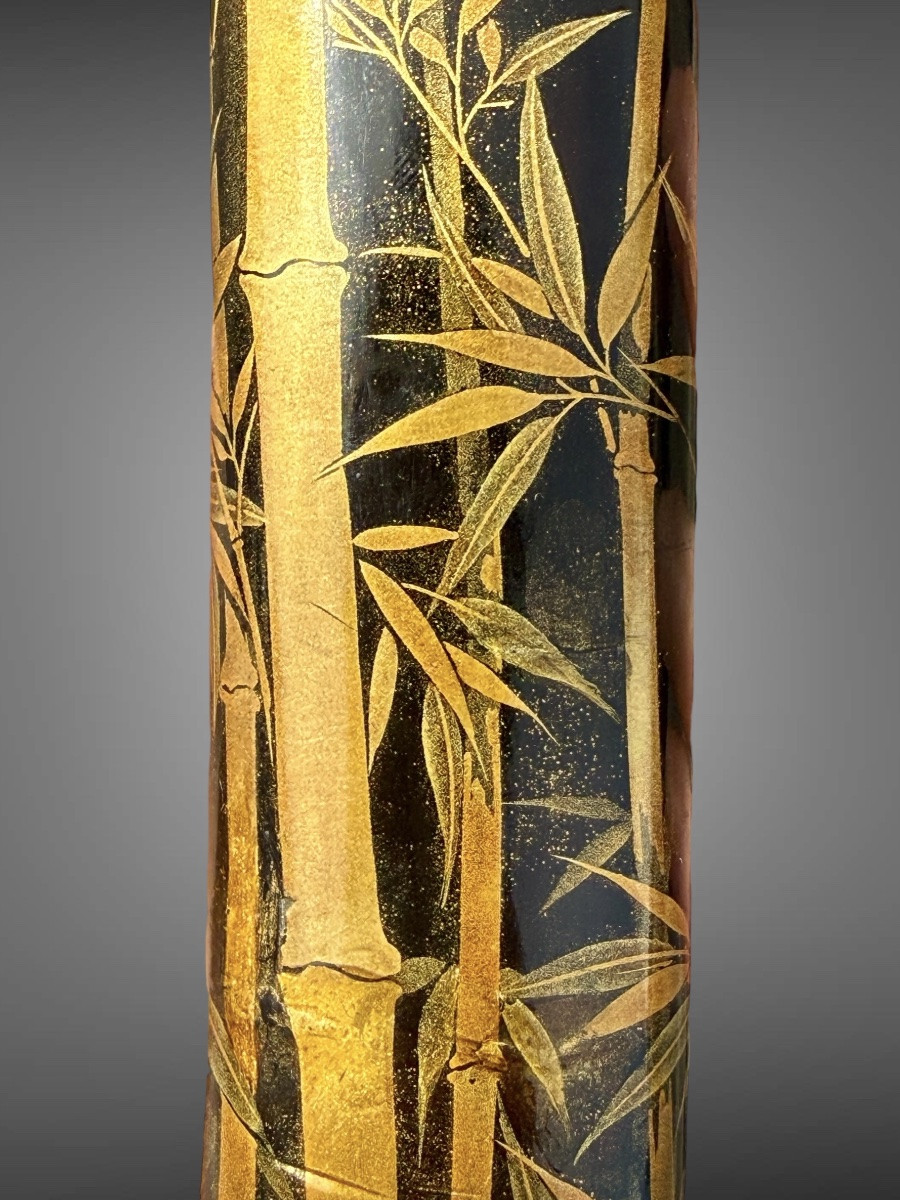  Tanto de samuraï, monture en argent et soya laquée - Période Edo (1603-1868).-photo-3
