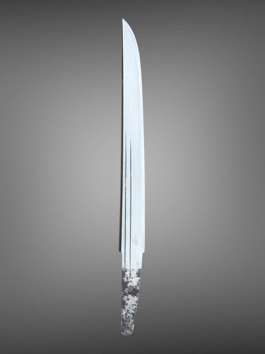  Tanto de samuraï, monture en argent et soya laquée - Période Edo (1603-1868).-photo-7