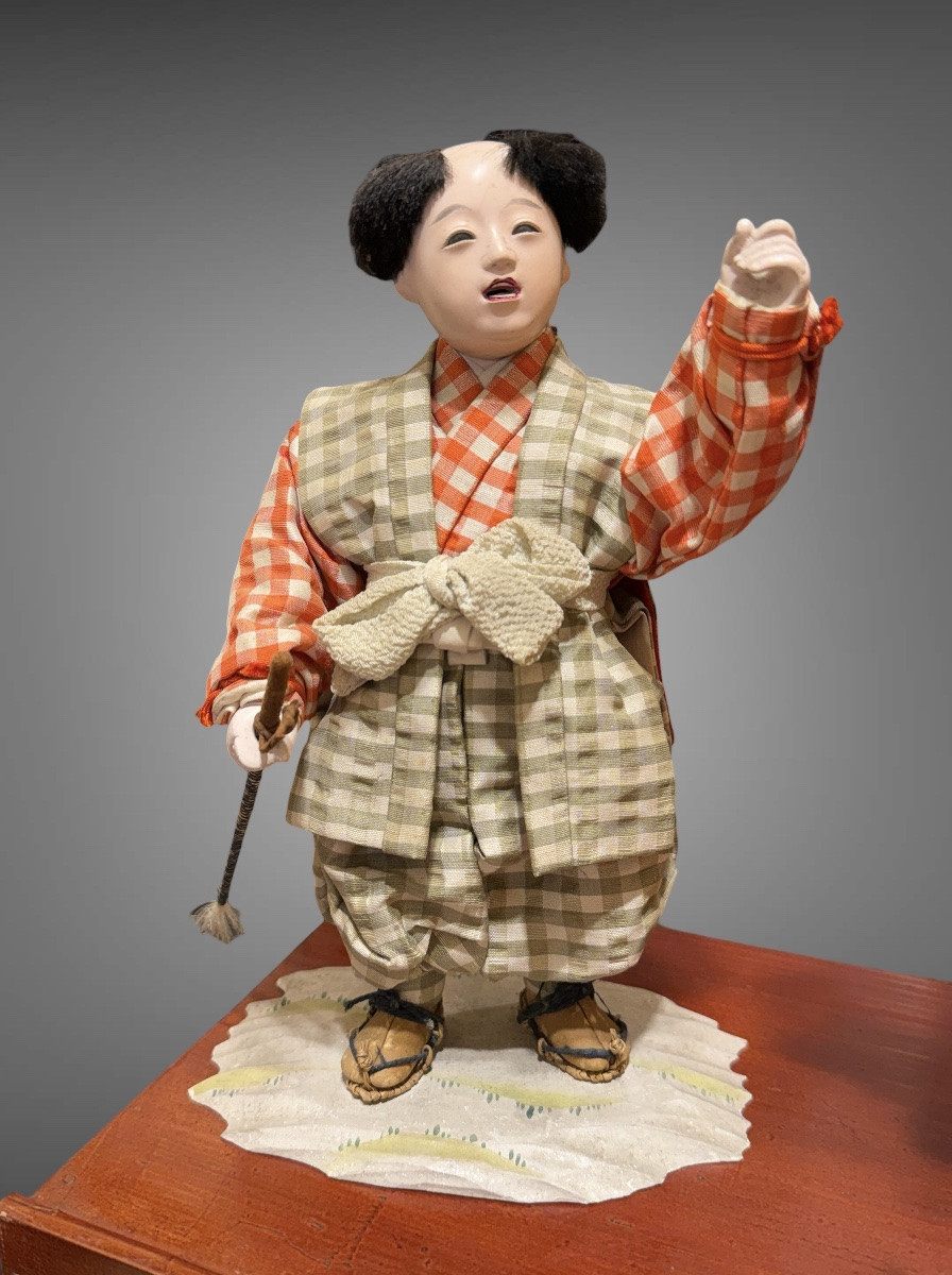 Musha Ningyô Doll Featuring A Samurai On Horseback And His Squire - Showa Period (1926-1989).-photo-3