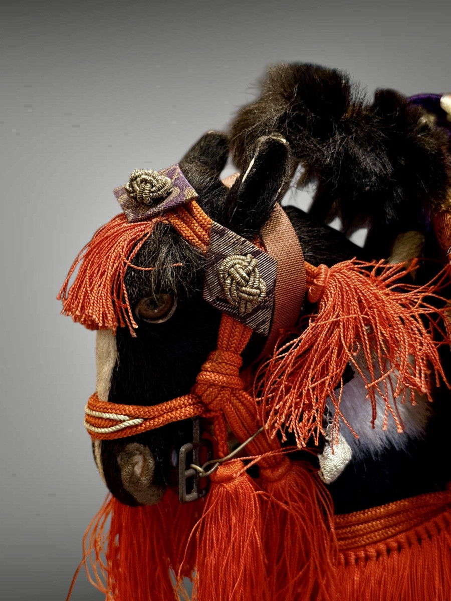 Musha Ningyô Doll Featuring A Samurai On Horseback And His Squire - Showa Period (1926-1989).-photo-4
