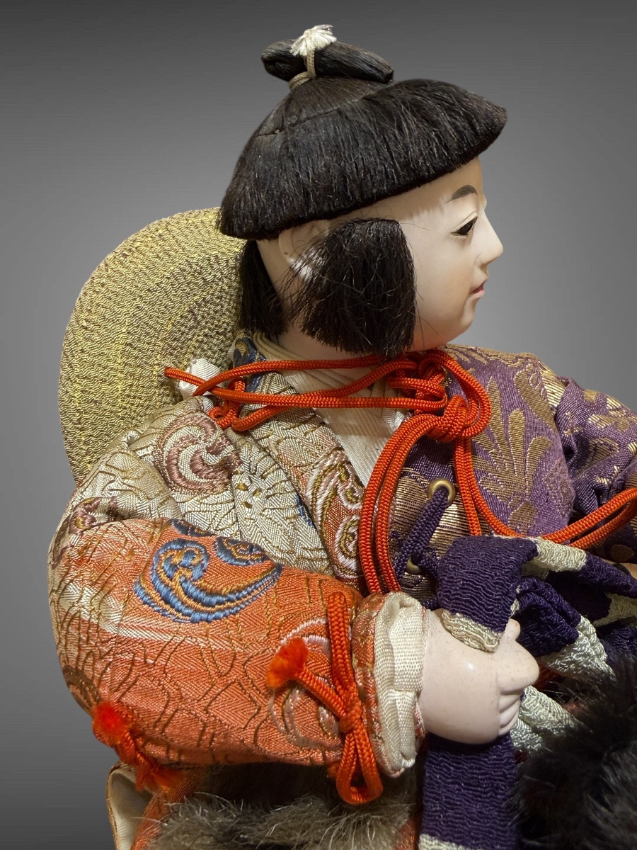 Musha Ningyô Doll Featuring A Samurai On Horseback And His Squire - Showa Period (1926-1989).-photo-5
