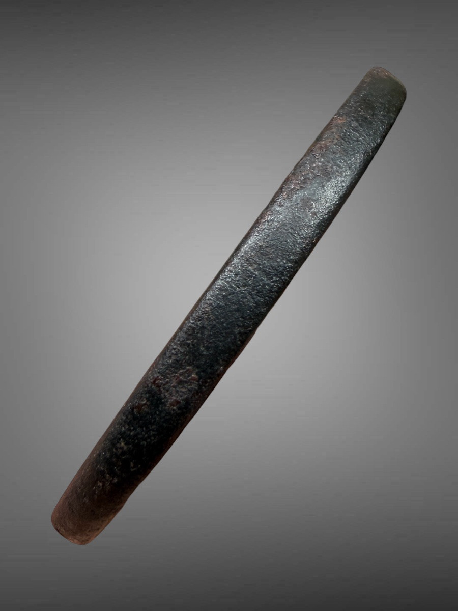 Tsuba maru-gata en fer forgé ajouré à décor d’un motif géométrique rayonnant - Période Edo. -photo-6