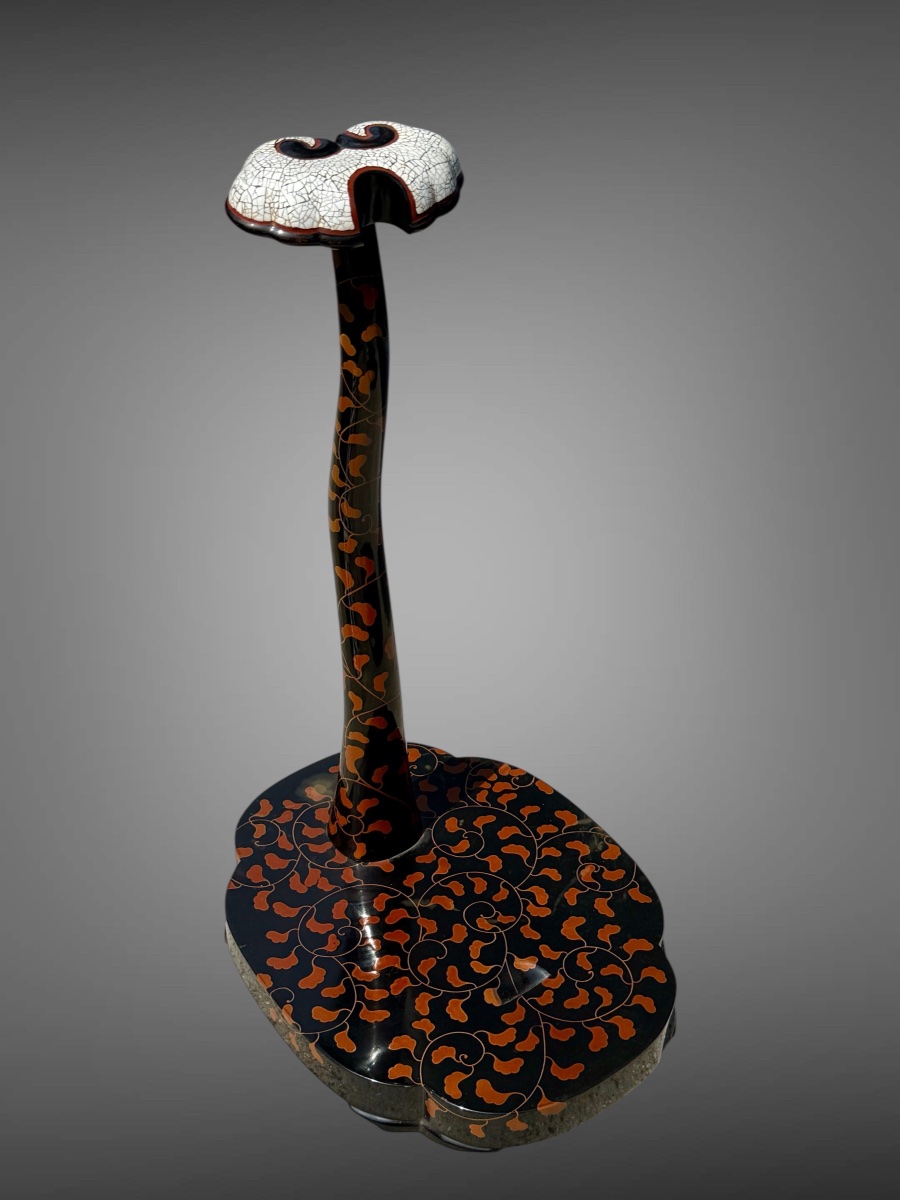 Katanakake en bois laqué et coquille d’oeuf - Période Edo (1603-1868).-photo-2
