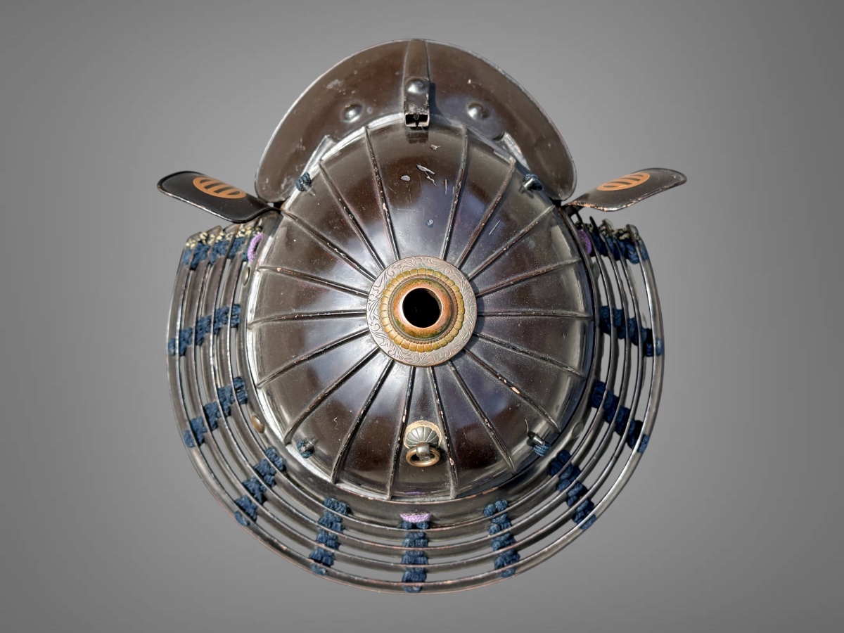 Ensemble Kabuto et Mempo d’un samouraï du clan Yui - Période Edo (1603-1868).-photo-6