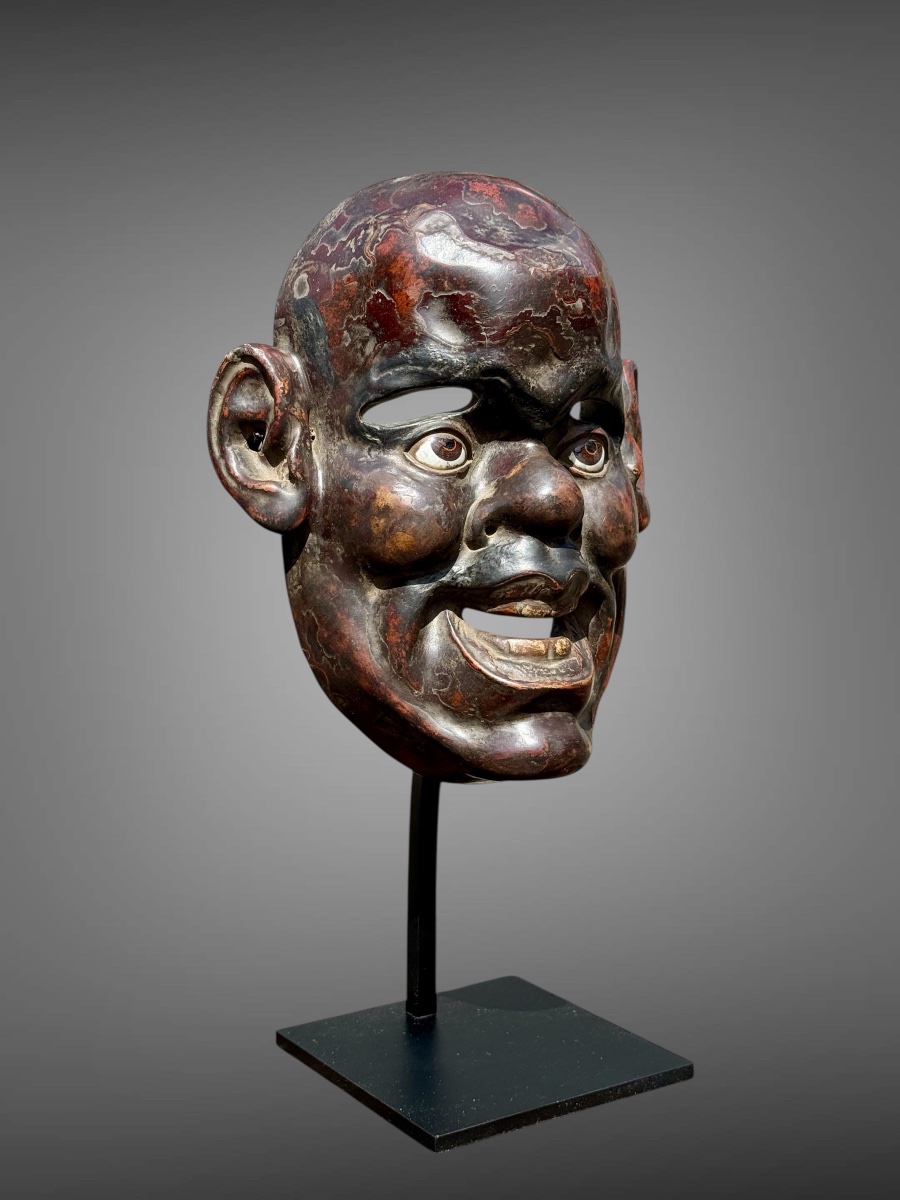 Lacquered Papier-mâché Noh Theater Mask - Edo Period (1603-1868).-photo-2