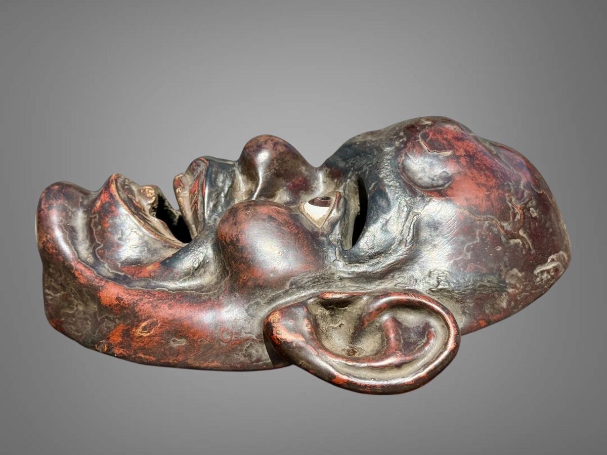 Lacquered Papier-mâché Noh Theater Mask - Edo Period (1603-1868).-photo-8