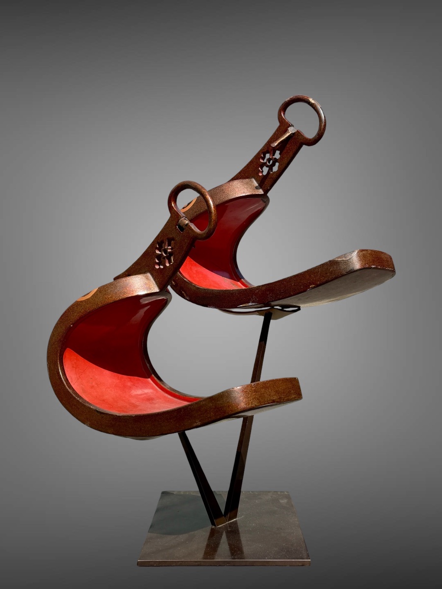 Paire d’étriers « Abumi » de samuraï - Période Edo (1603 - 1868).-photo-2