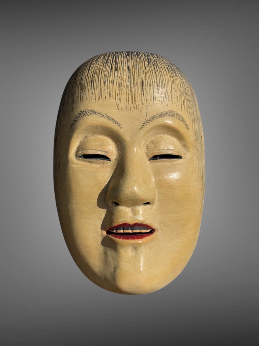 Réunion de deux Masques De Théâtre Nô - Période Showa (1912-1989). -photo-4