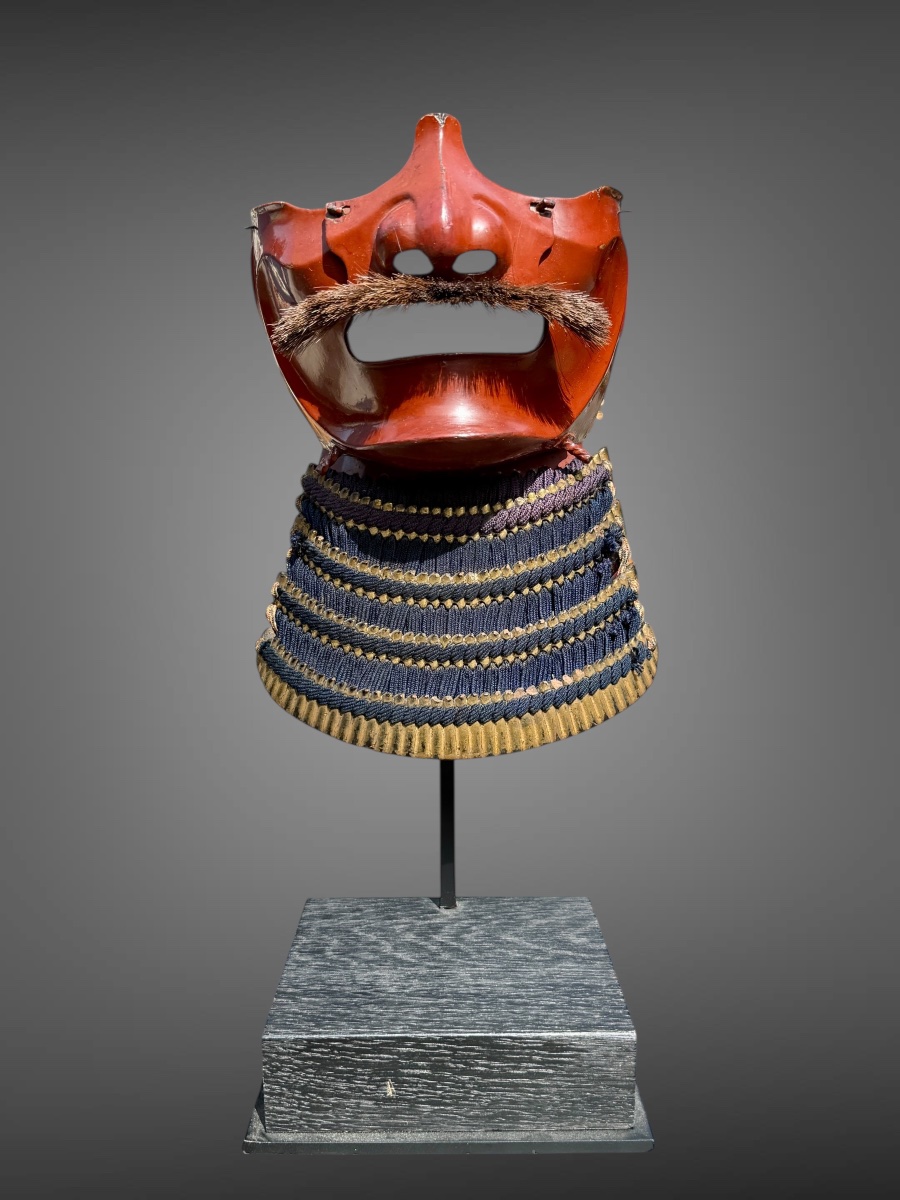 Demi Masque De Samuraï Mempo - Période Edo (1603-1868).