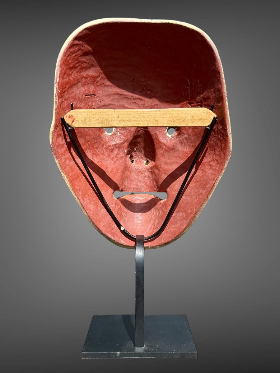 Masques De Théâtre Nô de type Yase-Otoko "Homme Émacié"  - Période Showa (1912-1989). -photo-3