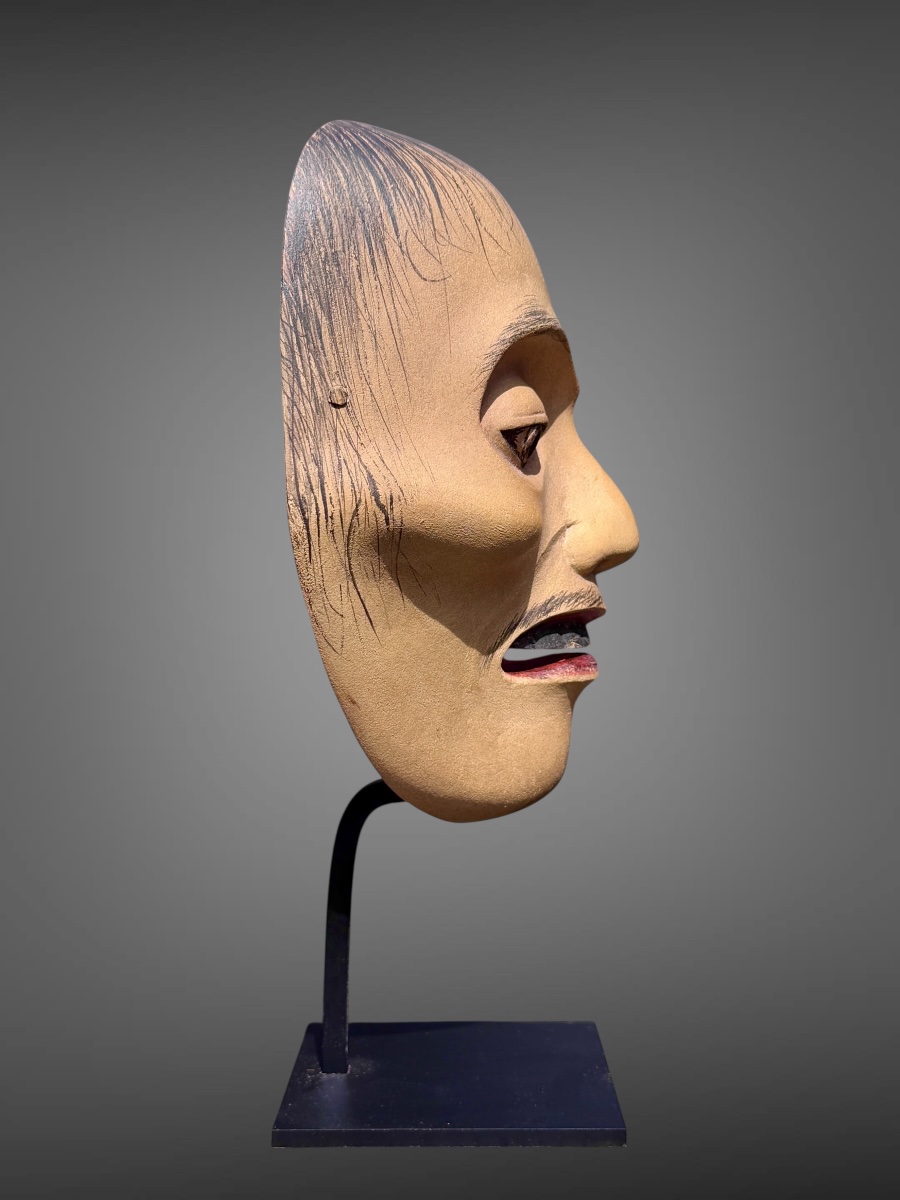 Masques De Théâtre Nô de type Yase-Otoko "Homme Émacié"  - Période Showa (1912-1989). -photo-4