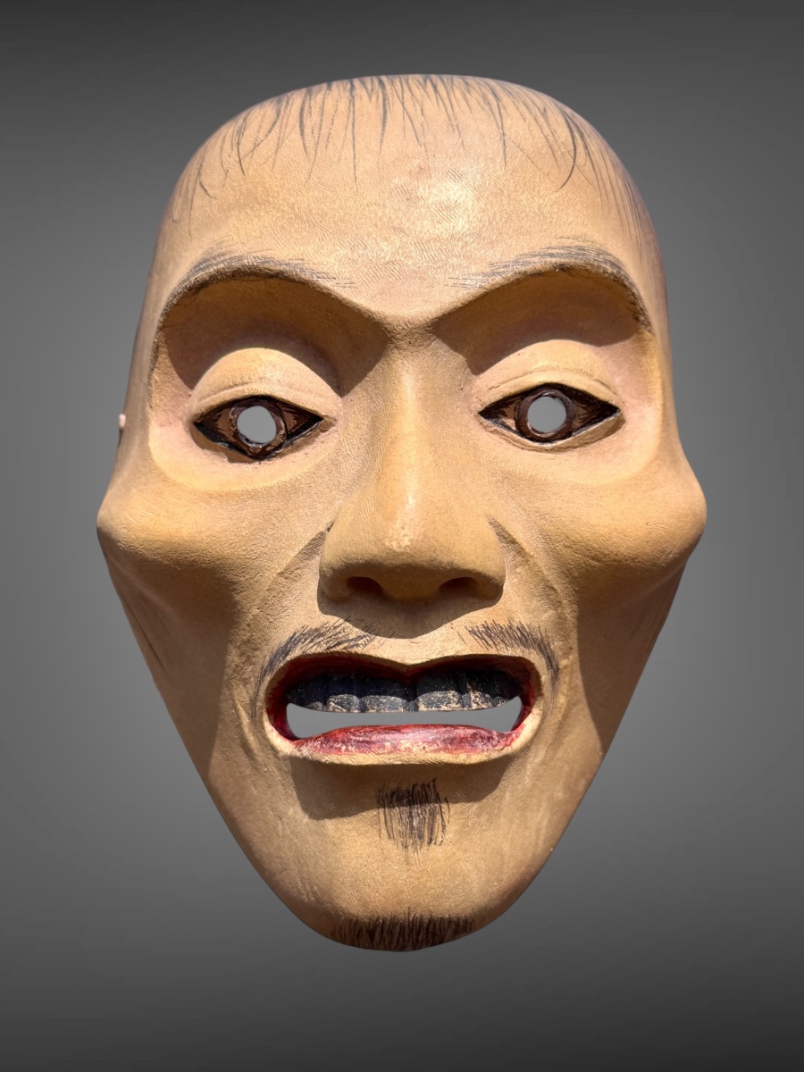 Masques De Théâtre Nô de type Yase-Otoko "Homme Émacié"  - Période Showa (1912-1989). -photo-2