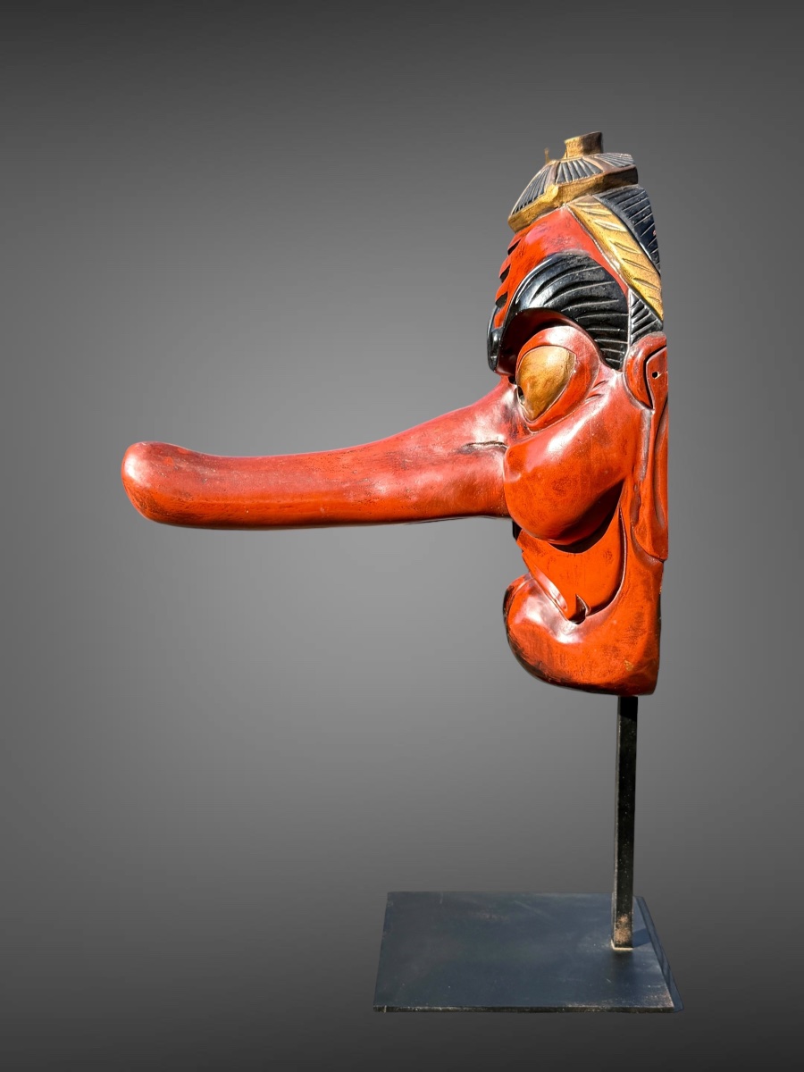 Large, Highly Decorative Tengu Mask—showa Period (1912–1989). -photo-3
