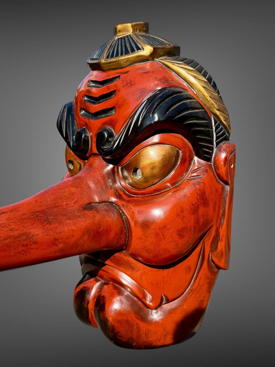 Large, Highly Decorative Tengu Mask—showa Period (1912–1989). -photo-1