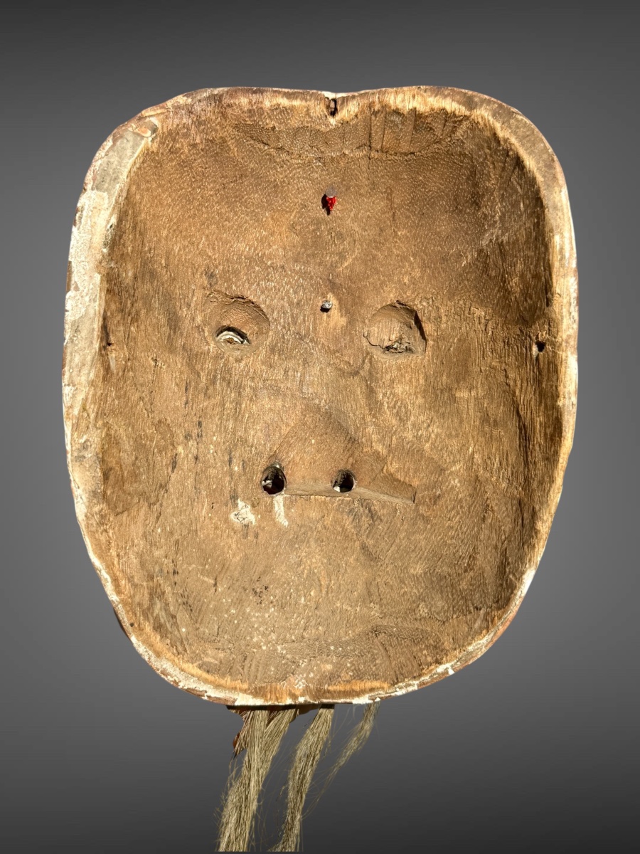 Masque De Théâtre Nô figurant un vieillard - Période Edo (1603-1868). -photo-2