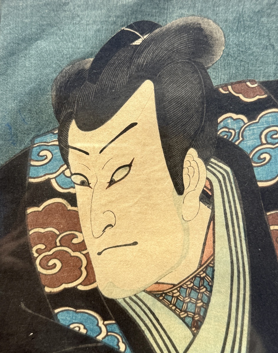 KUNISADA Utagawa - Estampe en diptyque figurant des acteurs de Kabuki -  Période Edo .-photo-4