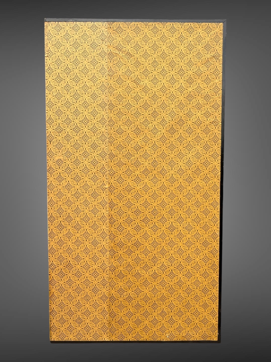 Important Two-panel Folding Screen—willow Trees In The Snow—meiji Period (1868–1912). -photo-6