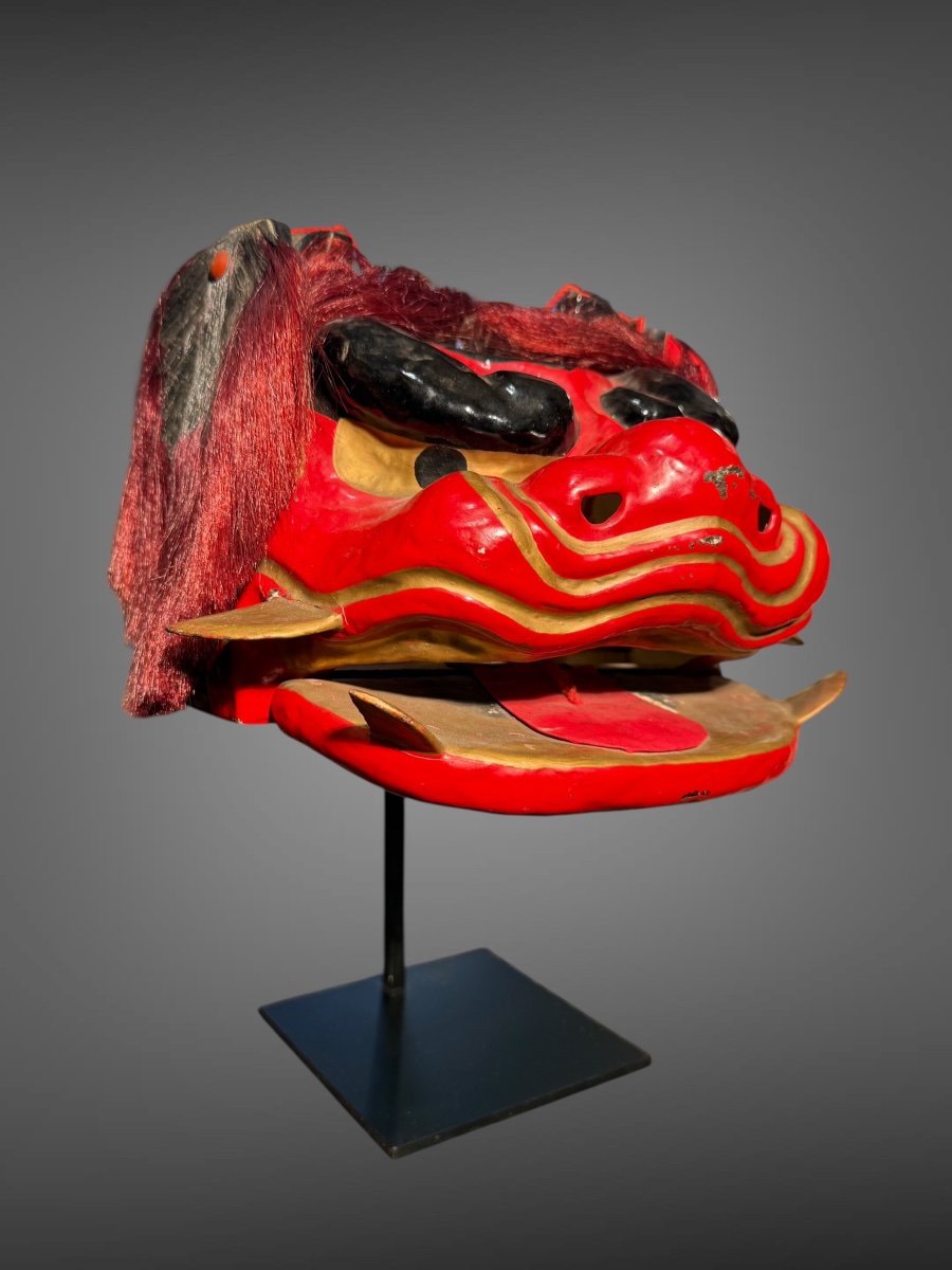 Small Shishi-mai Mask - Showa Period (1926–1989). -photo-2