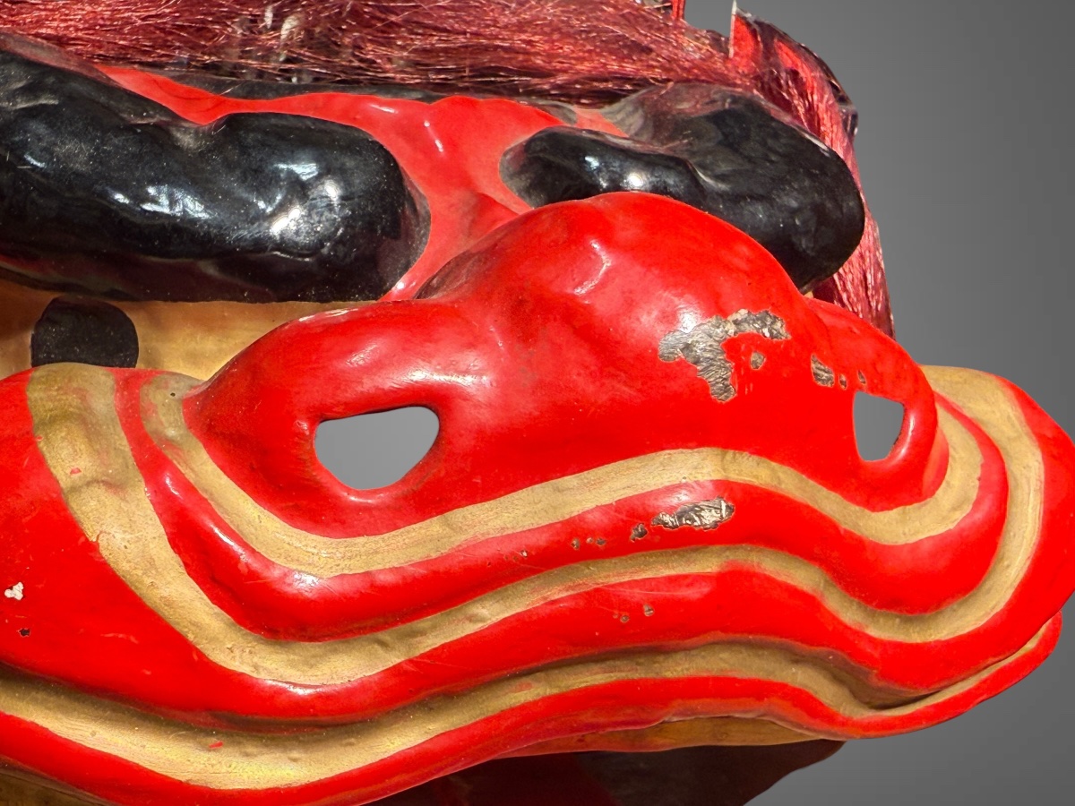 Small Shishi-mai Mask - Showa Period (1926–1989). -photo-8