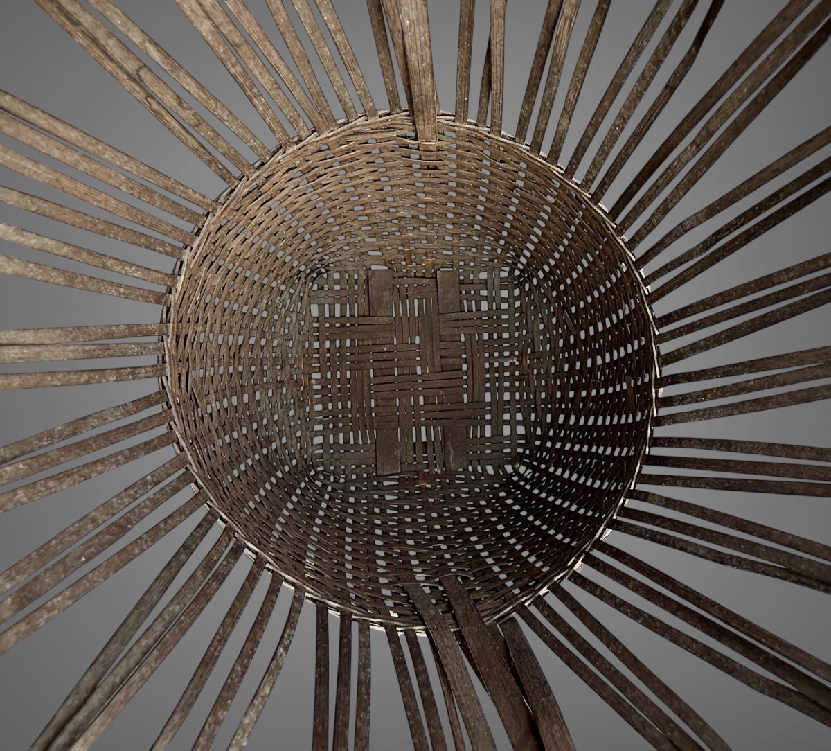Signed Hanakago Basket For Ikebana—height: 33 Cm—meiji Period (1868–1912).-photo-3