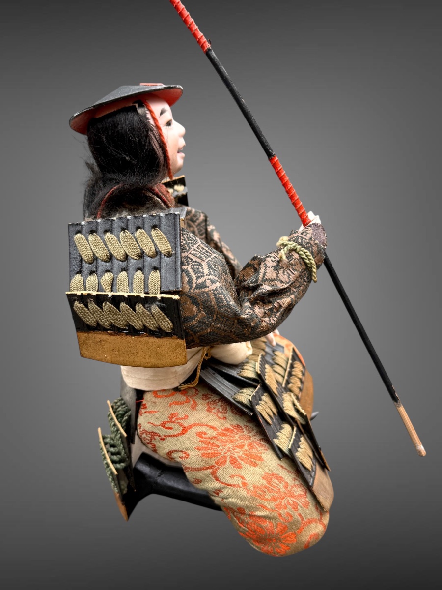 Poupées Musha Ningyô figurant un écuyer - Période Meiji (1868 - 1912). -photo-3