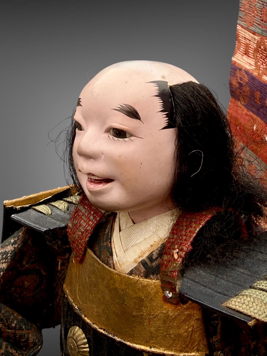 Poupées Musha Ningyô figurant un écuyer - Période Meiji (1868 - 1912). -photo-7