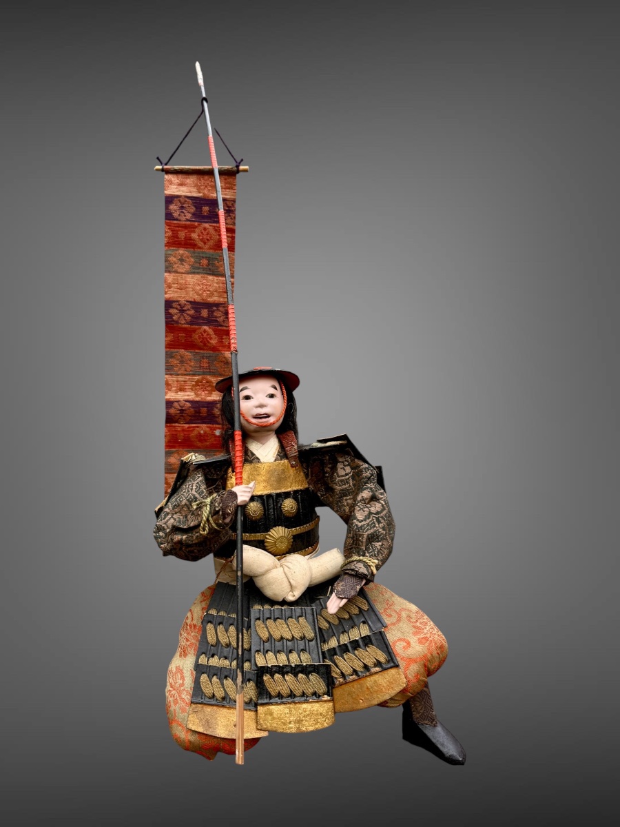Poupées Musha Ningyô figurant un écuyer - Période Meiji (1868 - 1912). 