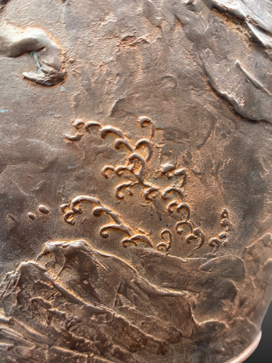 Important Bronze Vase With Dragons In High Relief—height: 40 Cm—meiji Period. -photo-8
