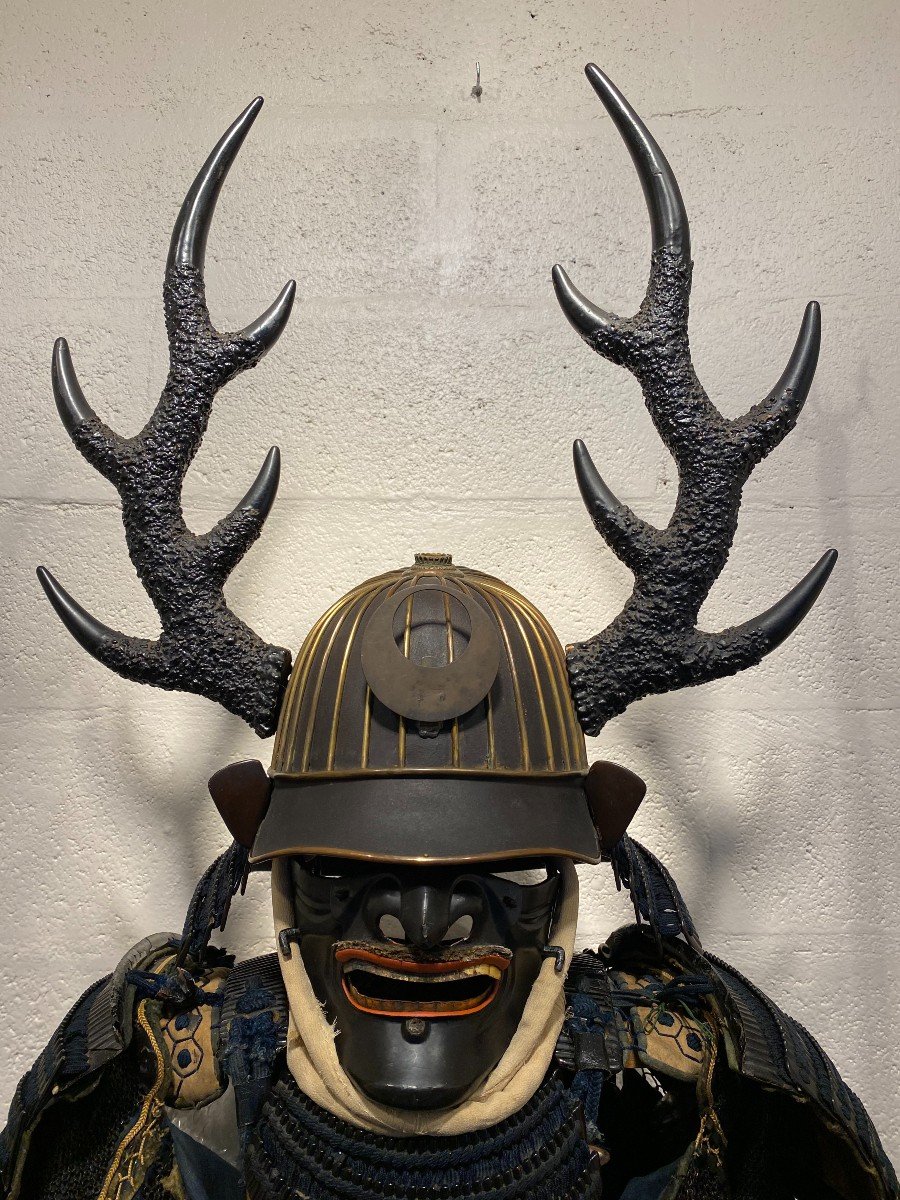 Armure Yoroi Bleue De Samourai 18 Eme Siecle Avec Kabuto  Aet Wakidate