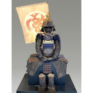 Armure de  samuraï Au Dragon Période Edo Avec Casque Exceptionel