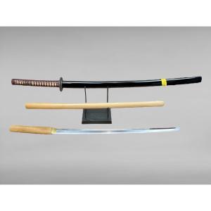 Sabre Japonais Katana signe Fujiwara  Mitsuada - Daté d' août 1870. 