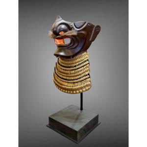 Half Samurai Mempo Mask - Edo Period (1603-1868).