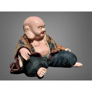 Musha Ningyô Doll Depicting The God Hotei - Edo Period (1603–1868).