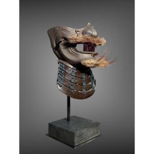 Demi Masque De Samuraï Mempo - Période Edo (1603-1868).