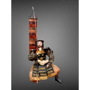 Poupées Musha Ningyô figurant un écuyer - Période Meiji (1868 - 1912).