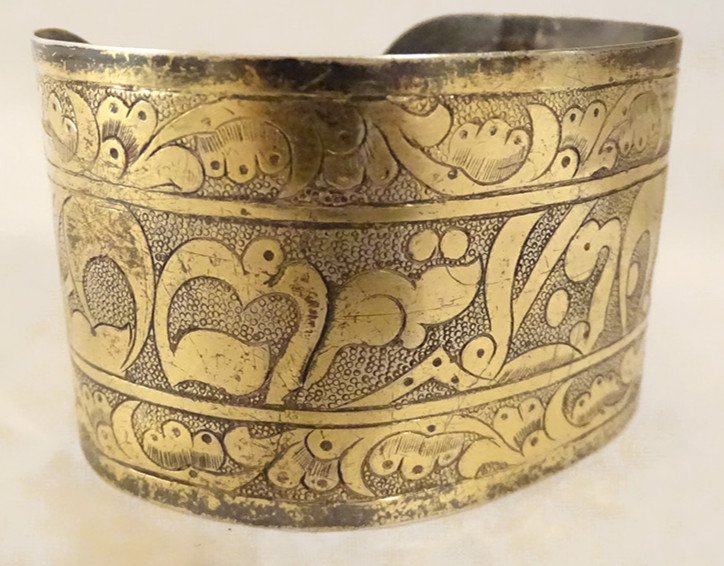 Bracelet Argent Massif Russe Vermeillé Simbirsk 27,23gr XIXème Siècle