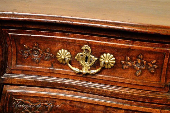 Commode Tombeau Bordelaise  Noyer Sculpté XVIIIème Siècle-photo-2