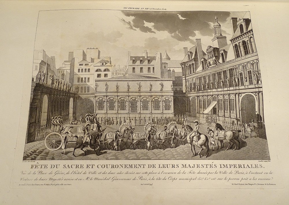 Cérémonies Fêtes Sacre Couronnement Napoléon Ier Gravures Paris Bance 1806-photo-7